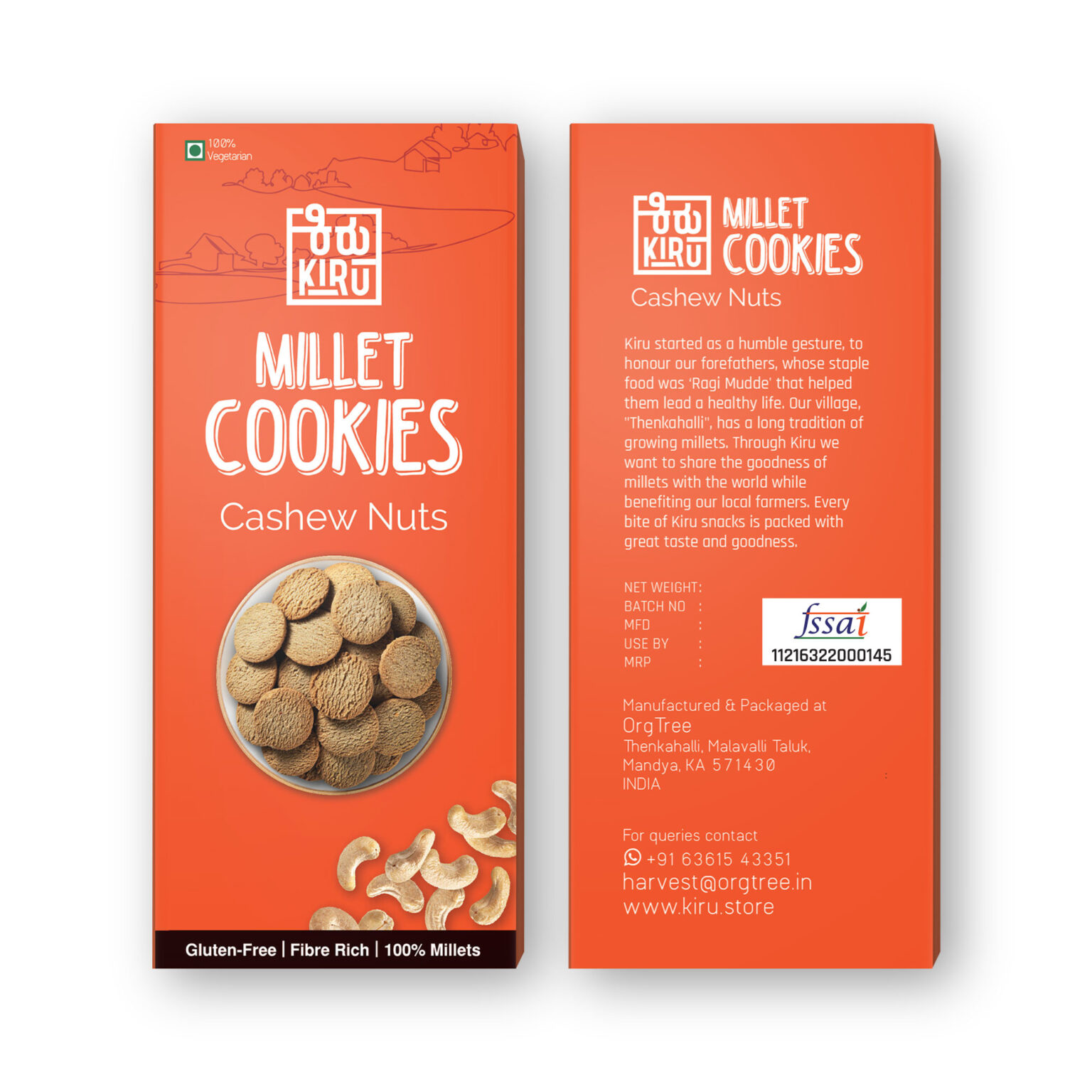 Cashew Nut Kiru Millet Cookie Millet Biscuits Kiru Millet Snacks