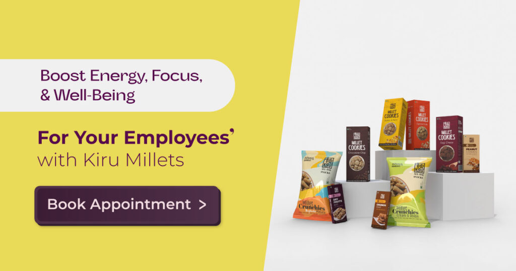kiru millet healthy office snacks for corporate employees during summer season
